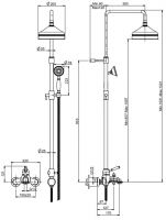 Fima - carlo frattini Lamp/Bell стойка душевая с тропическим душем F3364/2 схема 1