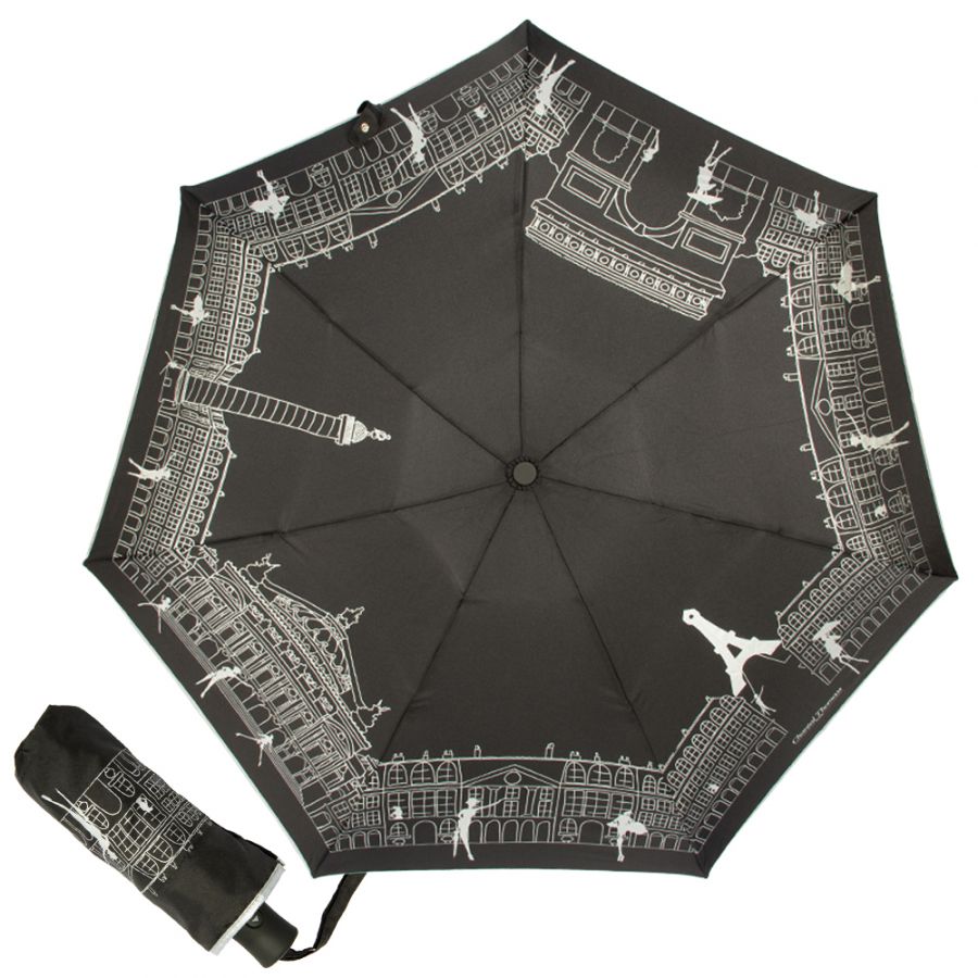 Зонт складной Chantal Thomass 409-OC Mini Paris Noir