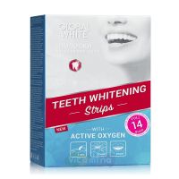 Global White Отбеливающие полоски для зубов активный кислород, 14 полосок