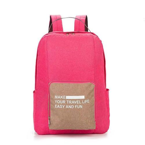 Складной туристический рюкзак New Folding Travel Bag Backpack 20: цвет – розовый.
