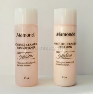 Mamonde Moisture Ceramide Skin softner & emulsion -  набор миниатюр от Мамонде тонер и эмульсия  увлажнение с церамидами (гибискус)  по 25 мл