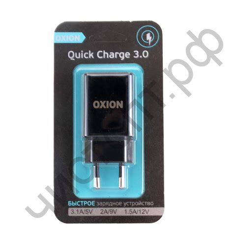 СЗУ с USB выходом Быстрое OXION OX-QC301BK (QC 3.0 18Watt) 1USB чёрный