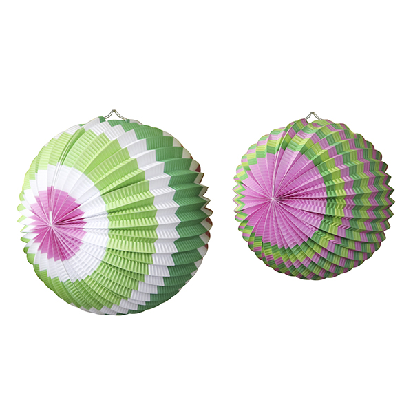 Бумажный шар (набор из 2 шт) Розово - Салатовый