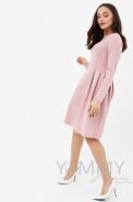 Платье с секретом на молниях, юбка со складками пудрово-розовое Артикул 366.2.9