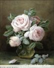 1791. Pink Roses in a Glass Vase