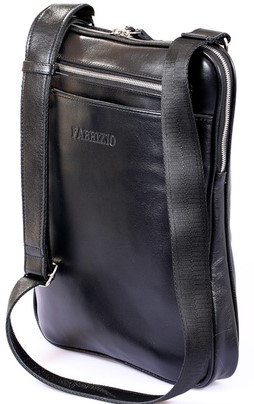 Кожаная мужская сумка-планшет Fabrizio Maurizio, черная