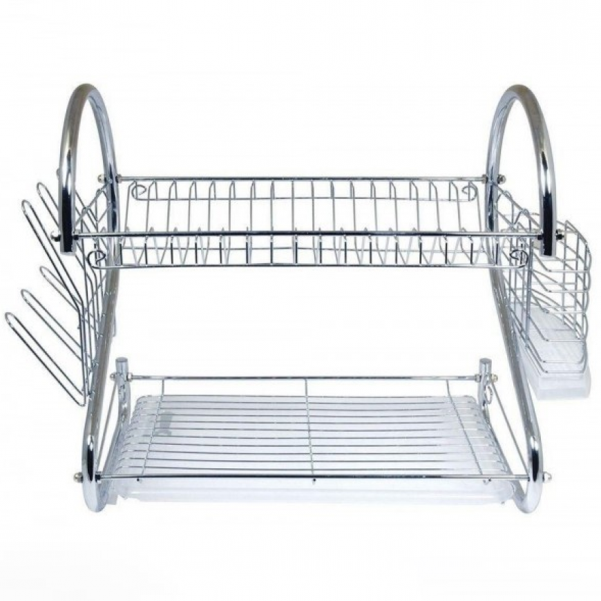 Сушилка для посуды Multifunctional dish Rack. Двухъярусная сушилка для посуды с поддоном 2-layer dish Drainer. Двухъярусная сушилка для посуды MJ-4014. Посудосушка 750.