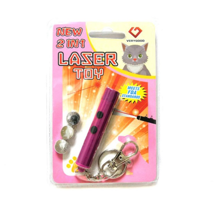 Игрушка Для Кошек Со Светящимся LED-Лучом Laser Toy, Цвет Малиновый