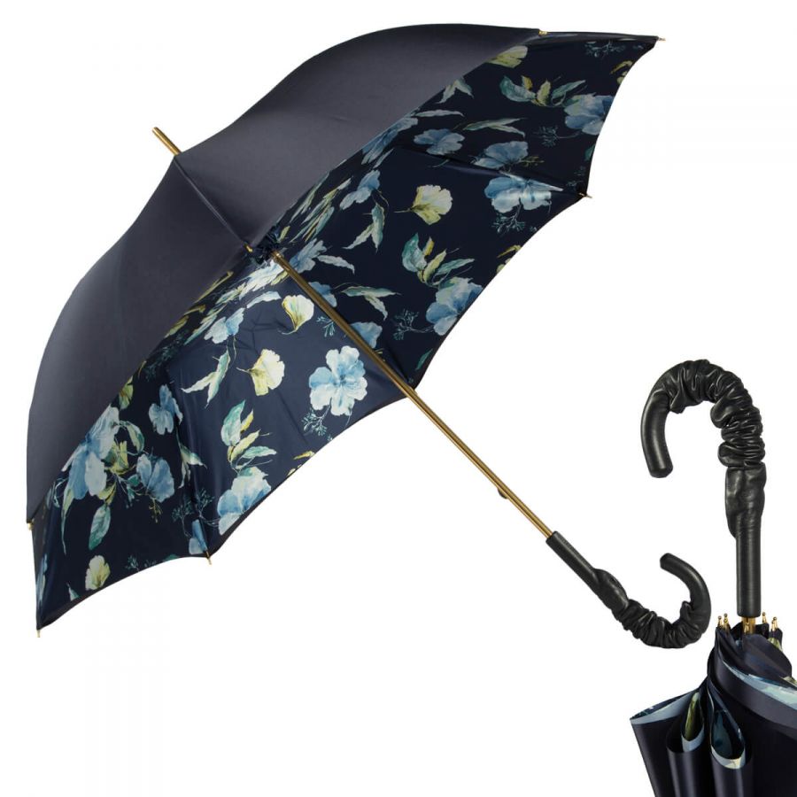 Зонт-трость Pasotti Blu Magnolia Pelle