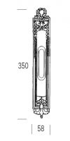 Ручка Salice Paolo Versailles 3001-s для раздвижных дверей. схема