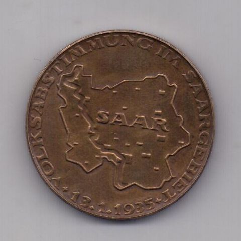 медаль 1935 года Присоединение Саара к Германии