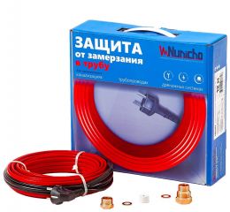 Готовый комплект кабеля NUNICHO Micro  внутрь трубы 10 Вт/м - 8 метров  с вилкой и сальниковым узлом 1/2