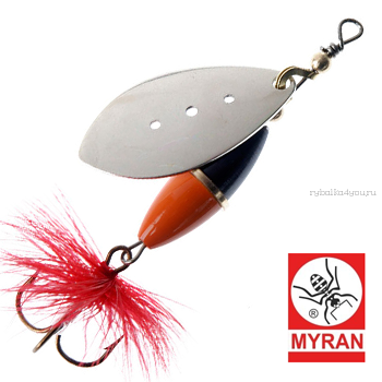 Блесна вертушка Myran Wipp Orange Svart 3гр / цвет: Silver 6440-01