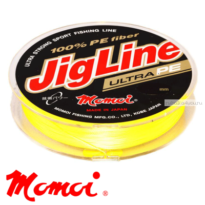 Леска плетеная Momoi JigLine Ultra PE 100 м / цвет: флуоресцентный