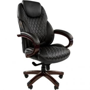 Кресло CHAIRMAN 406 Black для руководителя, экокожа, цвет черный