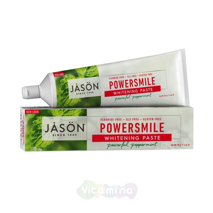 Jason Натуральная отбеливающая зубная паста «Сила улыбки» Powersmile All-natural Whitening, 170 г