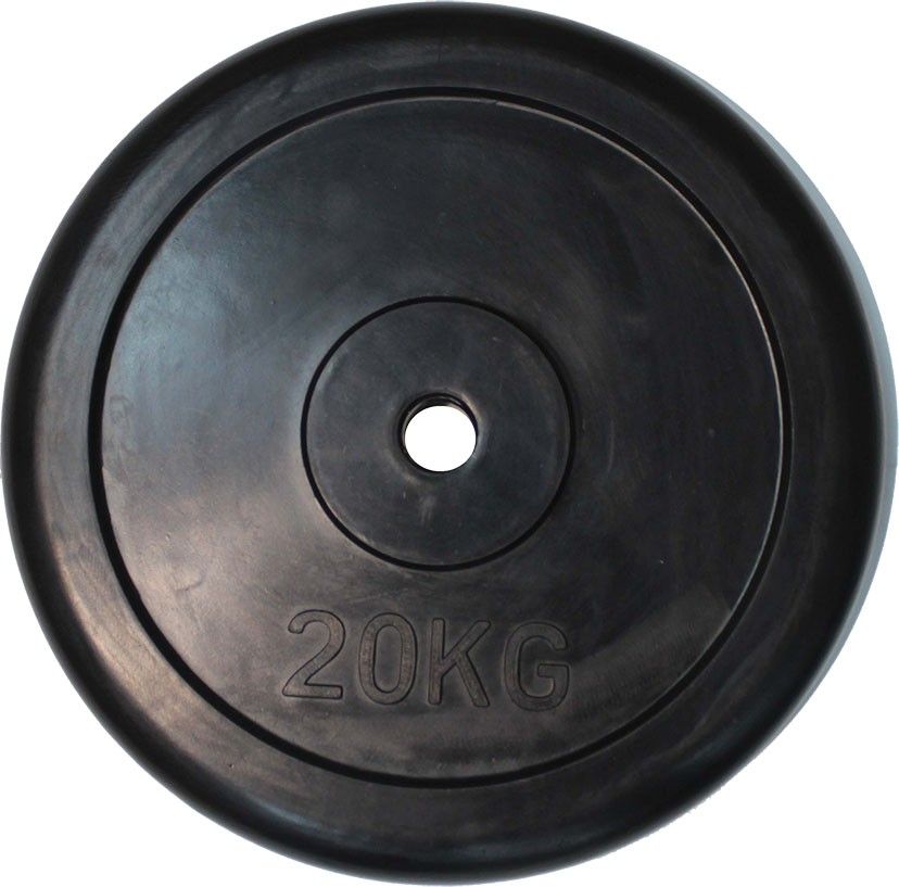 Диск обрезиненный ZSO черный "Classic" D-26, 20 кг