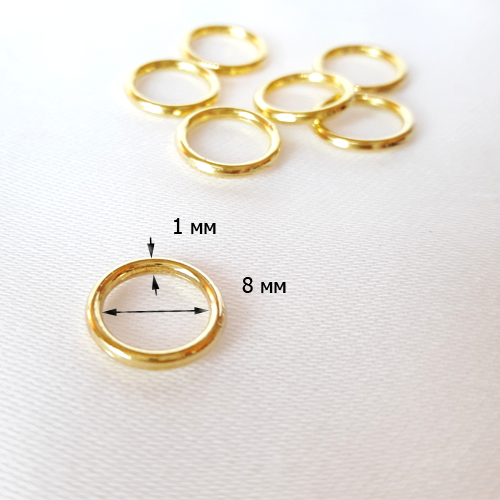 Кольца металлические для бюстгальтера, диаметр 8 мм, золото