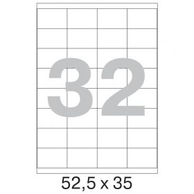 73642 / 640024 Этикетки самоклеящиеся Mega label белые 52.5х35 мм (32 штуки на листе А4, 100 листов в упаковке), есть аналоги
