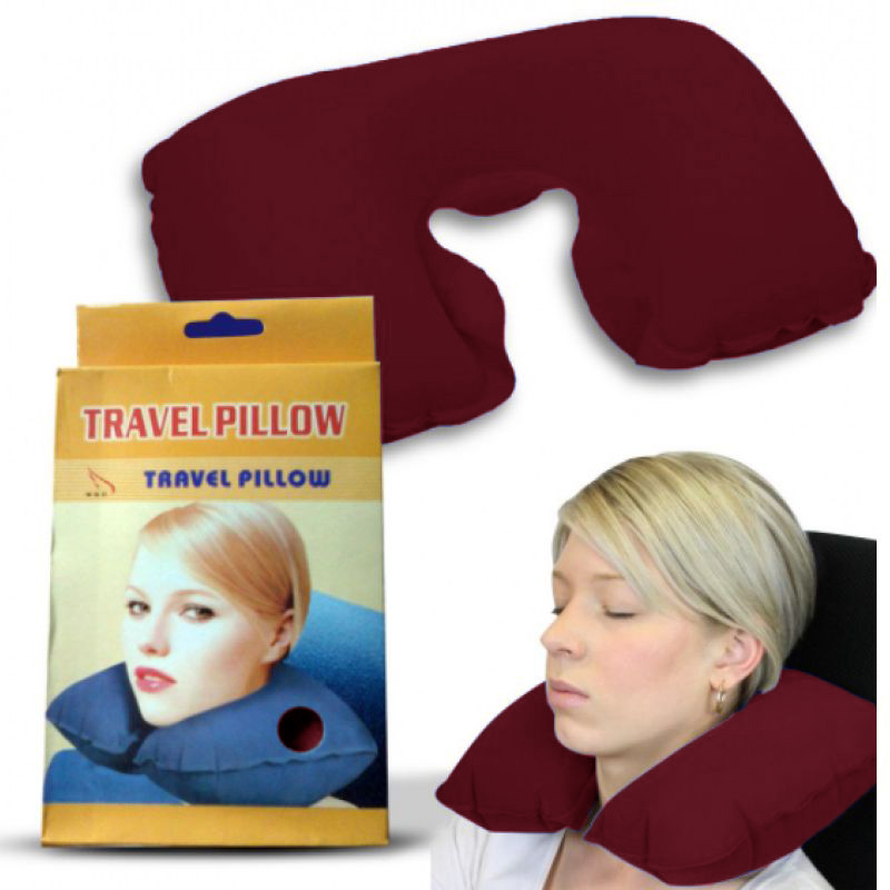 Подушка Для Путешествий Travel Pillow (Тревел Пиллоу), Цвет Бордовый