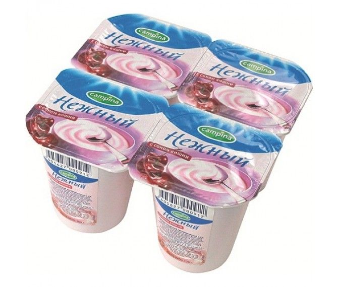 Продукт йогуртный Кампина Нежный 1,2% вишня 100г ООО Кампина