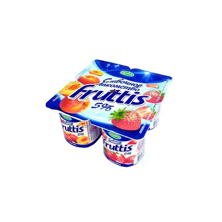 Продукт йогуртный Фруттис 5% сливоч/клубника/персик 115гр. ООО Кампина