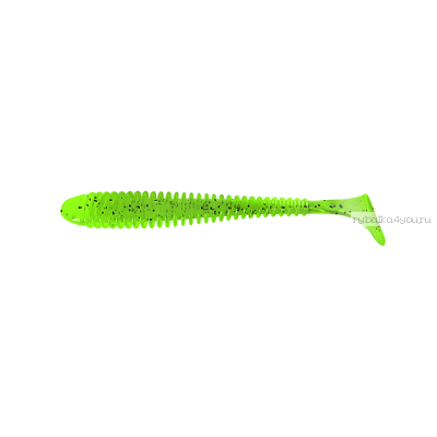 Приманка Pike Hunter Ribbed Worm 89 мм / упаковка 8шт / цвет:  Clear Green (UV)