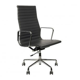 Кресло Eames Style HB Ribbed Office Chair EA 119 серая кожа