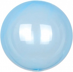 Шар (18''/46 см) Сфера 3D, Deco Bubble, Голубой, Кристалл, 1 шт., Китай