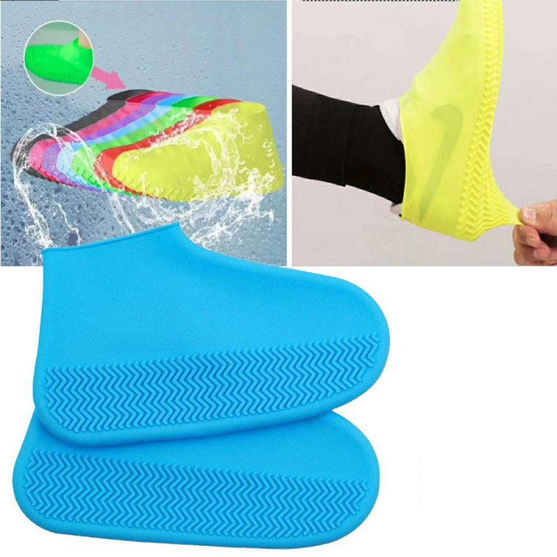 Водонепроницаемые Защитные Чехлы для Обуви Waterproof Silicone Shoe Cover, Размер M, Цвет Синий