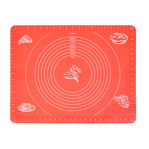 Силиконовый коврик для раскатывания теста, 50х40 см, цвет - оранжевый.