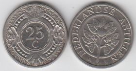 Нидерланды Антиллы 25 центов разные года XF