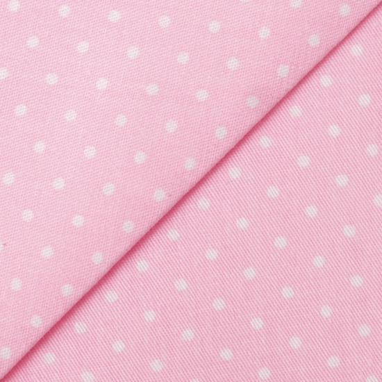 Ткань хлопок белый горошек на розовом 50x40