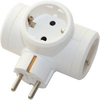 Розетка 3X2P+T белая