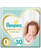 Подгузник PAMPERS Premium Care Newborn 0 (1.5-2.5кг), 30 шт./PAMPERS