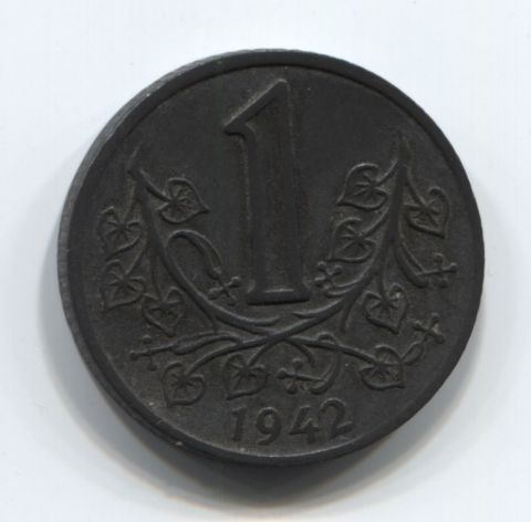 1 крона 1942 года Богемия и Моравия
