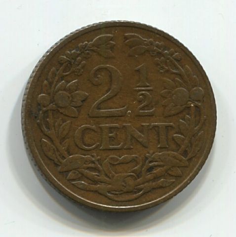 2,5 цента 1915 года Нидерланды, редкий год