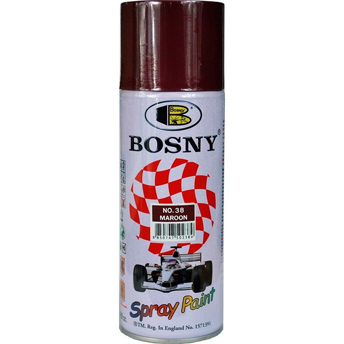 Bosny Акриловая аэрозольная краска RAL Professional, название цвета "Бордовый", глянцевая, RAL 3004, объем 520мл.