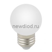 Лампа декоративная светодиодная LED-G45-1W/6000K/E27/FR/С Ф"шар", матовая 6000K ТМ Volpe