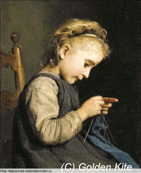 2439 Girl Knitting