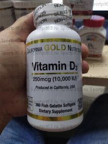 California Gold Nutrition, Vitamin D3, 250 mcg (10,000 IU), 360 Fish Gelatin Softgels