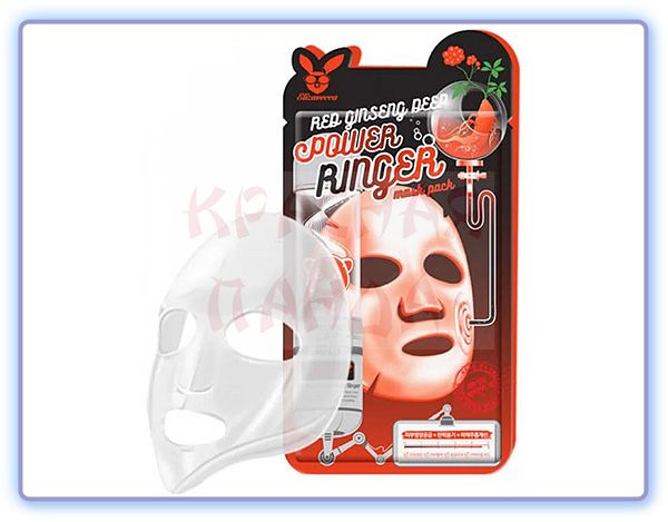 Маска для лица с Красным женьшенем Elizavecca Red Ginseng Deep Power Ringer Mask Pack