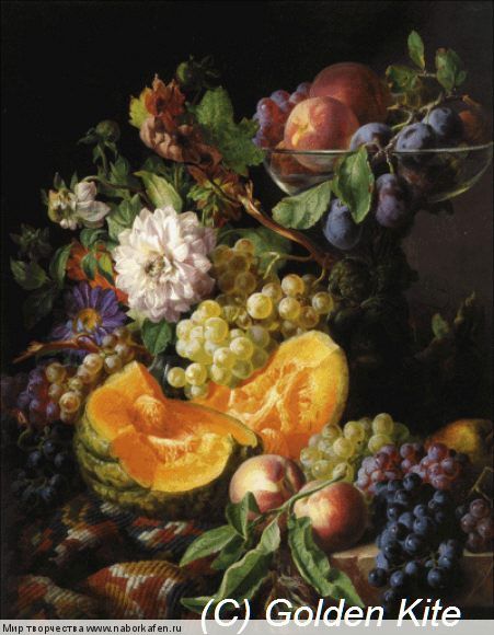 1645. Peaches, Plums, Grapes and Melon (medium)
