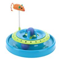 Игрушка-Трек Для Кошек С Двумя Мячиками Cat Scratch Pan (цвет голубой)_3