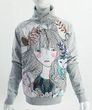Толстовка для девочек Bonito kids "girl with birds" меланж