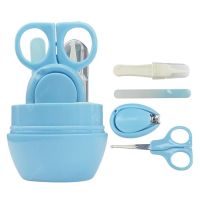 Детский маникюрный набор Baby four set nail scissors (цвет голубой)_3