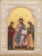 Деисус Икона Спас на престоле с предстоящими (18х24см)