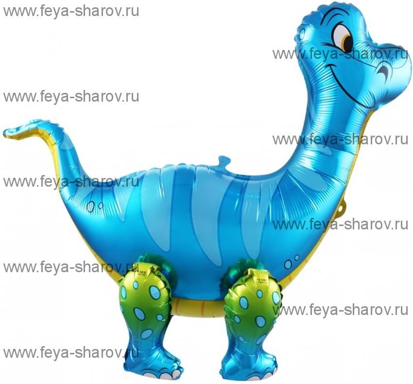 Шар Динозавр Брахоизавр 71 см Голубой