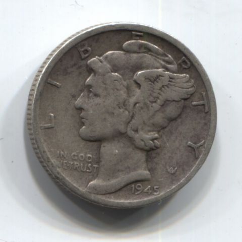 1 дайм (10 центов) 1945 года S США