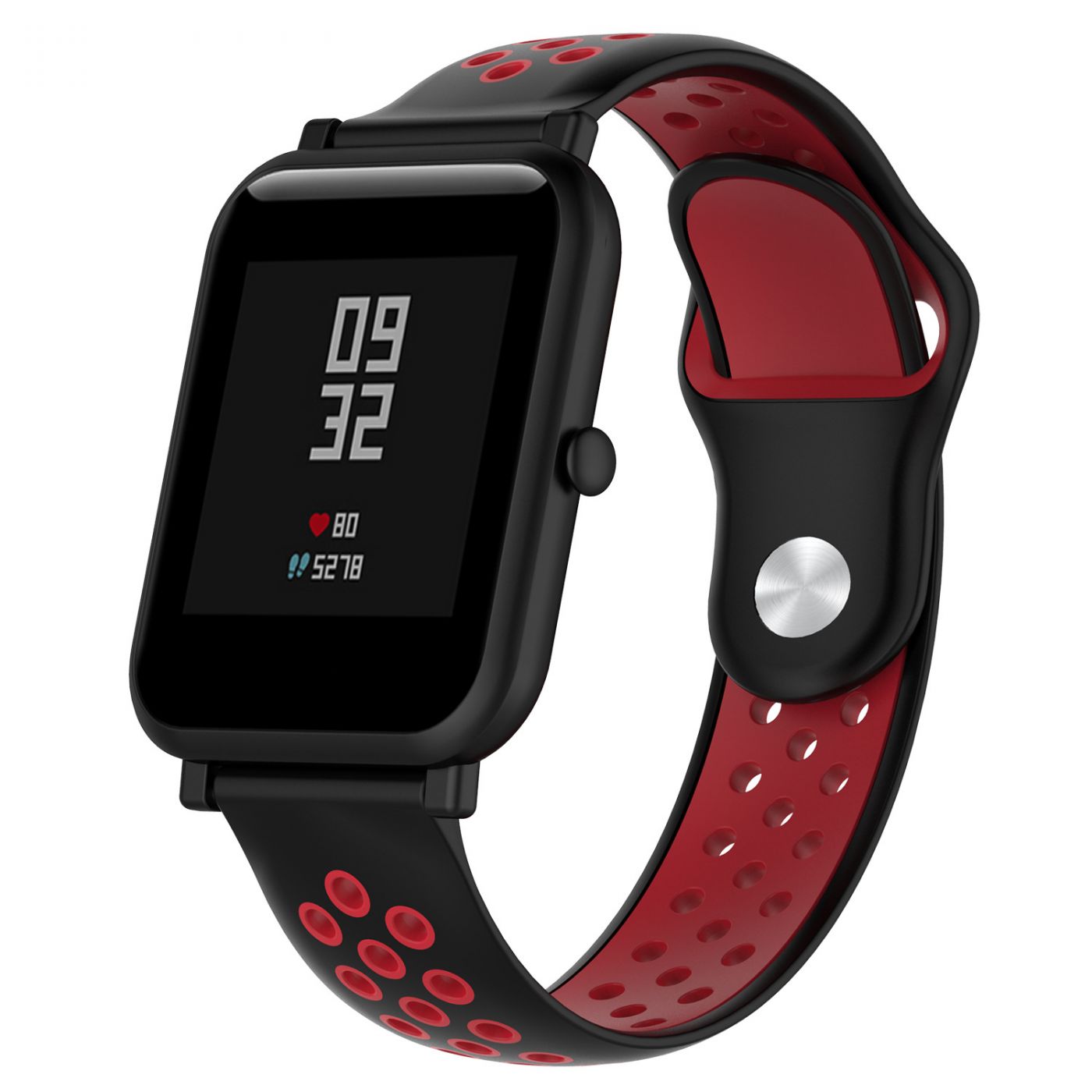 Сменный ремешок для Умных часов  Amazfit Bip Smartwatch (Черный - Красный)